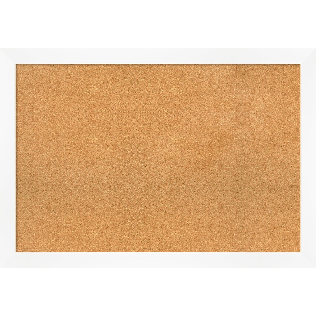 Cabinet White Narrow Framed Cork Bulletin Memo Board