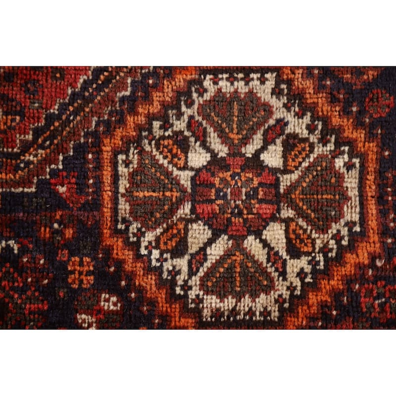 Tribal Geometric Shiraz Persian Vintage Area Rug Handmade Wool Carpet - 3'0"x 5'7"