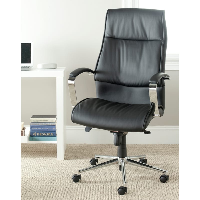 SAFAVIEH Caryn Black Desk Chair - 26" x 26.8" x 47.2" - 26Wx27Dx47H