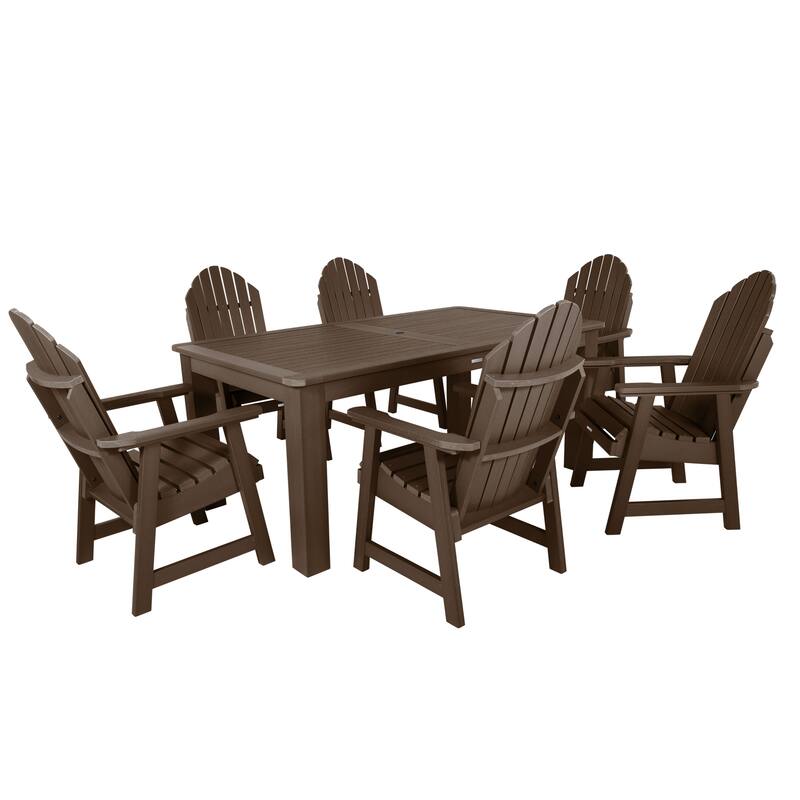 Hamilton 7-piece Outdoor Dining Set - 42" x 72" Table, Dining-height - Weathered Acorn