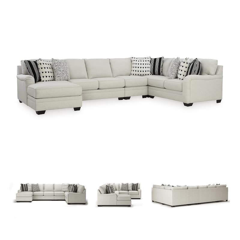 Signature Design by Ashley Huntsworth Dove Gray 5-Piece Sectional with Chaise - 155"W x 99"D x 38"H