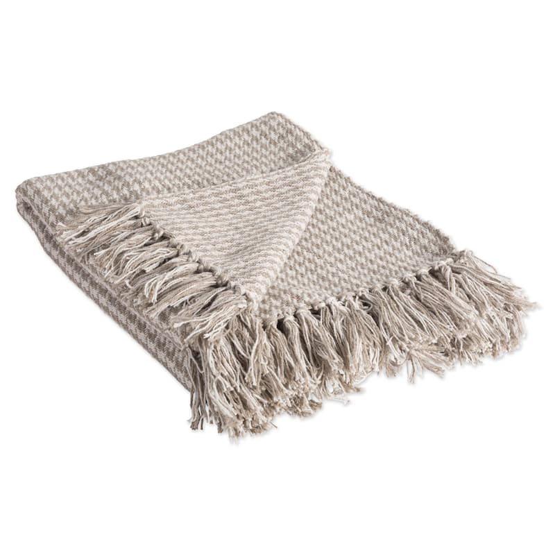 DII Woven Decorative Throw - Houndstooth Stone