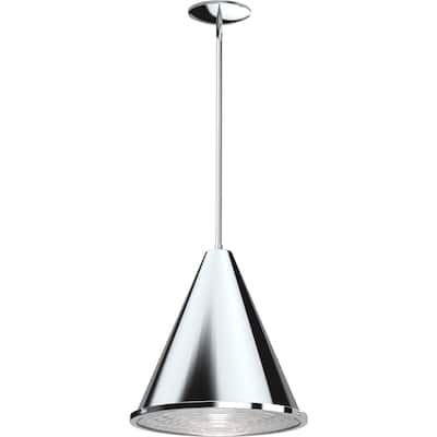 Volume Lighting 1-Light Indoor Chrome Cone Downrod Pendant