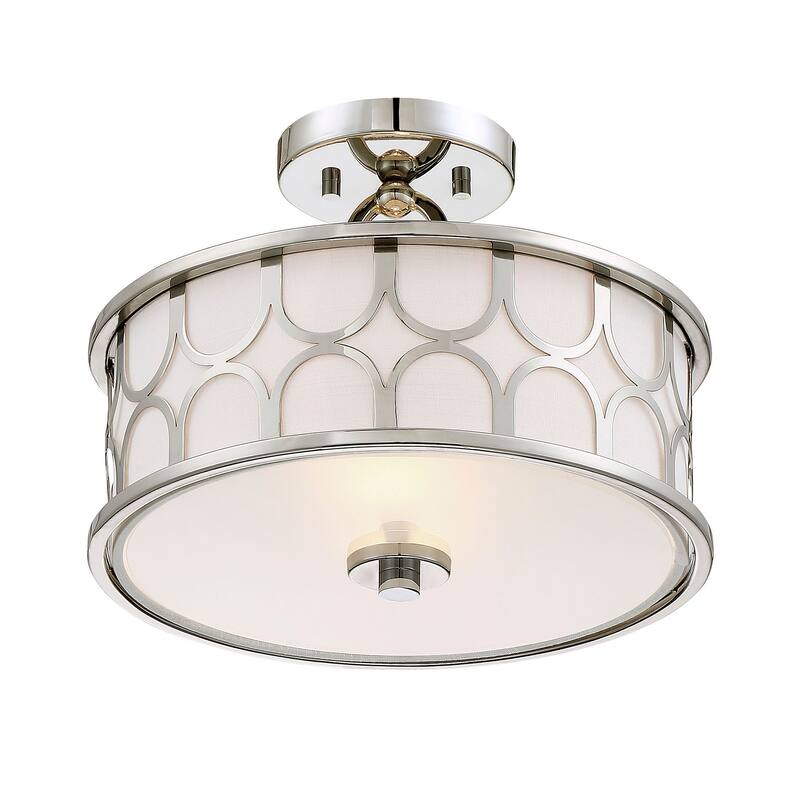 Bellevue 2 Light 13" Wide Semi-Flush Drum Ceiling Fixture