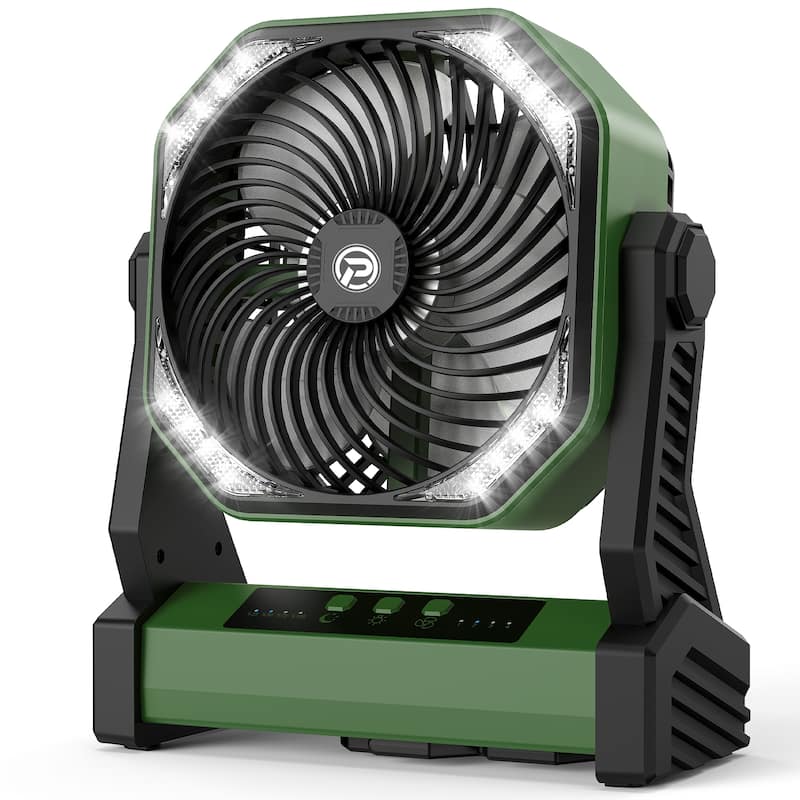 20000mAh Battery Operated Fan Portable Camping Fan with Light and Hook
