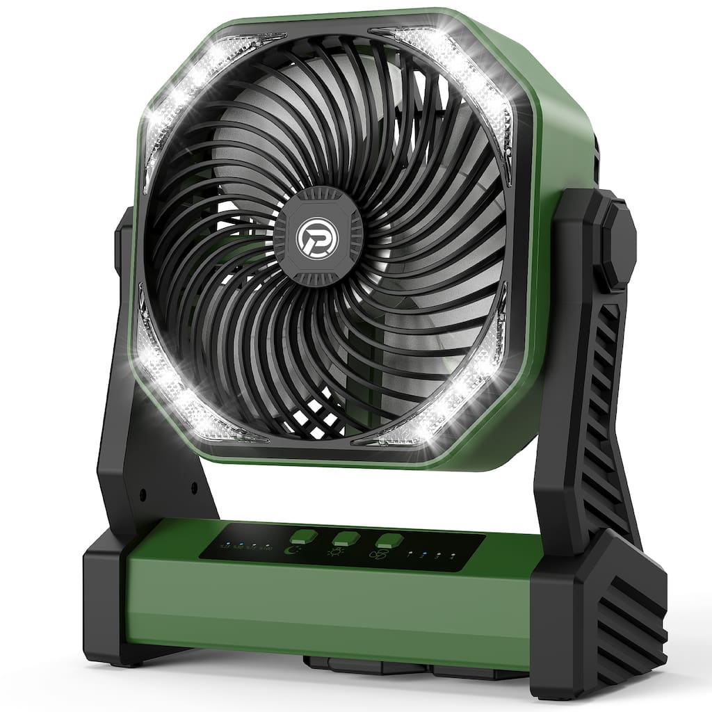 20000mAh Battery Operated Fan Portable Camping Fan with Light and Hook