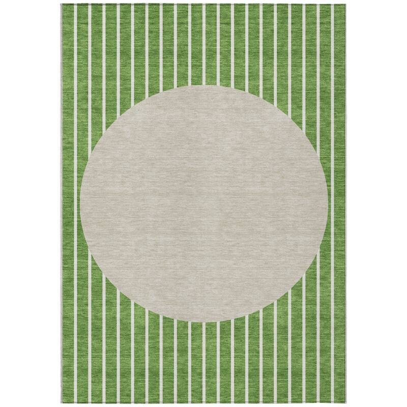 HomeRoots Striped Transitional Rectangle Outdoor Rug