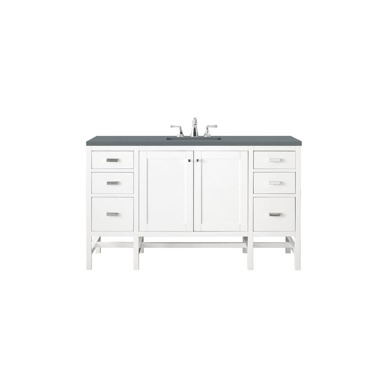 James Martin Vanities Addison 60" Single Vanity, Glossy White