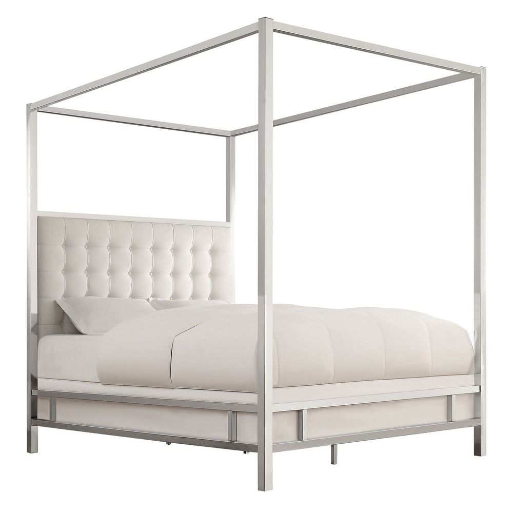 White canopy queen shop bed