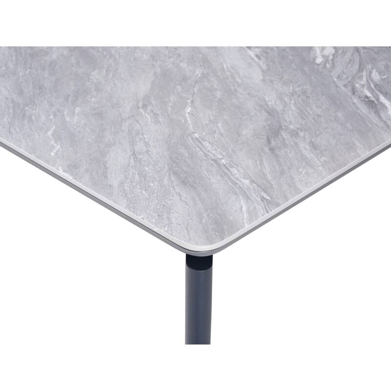 Glossy Rock Table With Legs,Sintered Stone Dining Table,Family Dining Table For 6-8 People