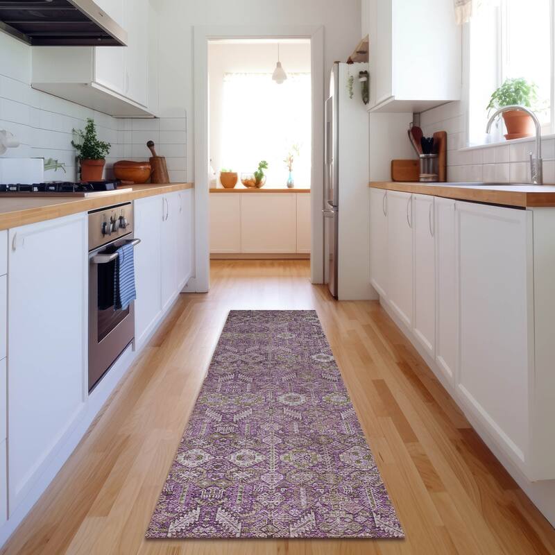 Premium Washable Super Soft Boho Global Mayfield Rug - Lavender - 2' 3" x 7' 6" - Runner