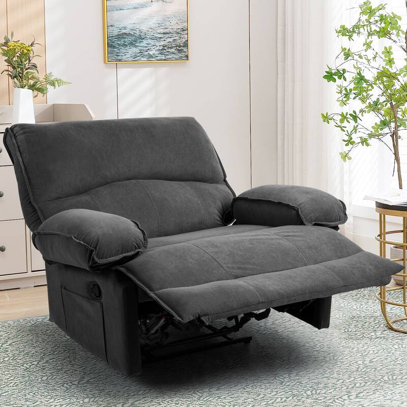Push‑Back Recliner Chair with Massage Pillow & Wide Seat