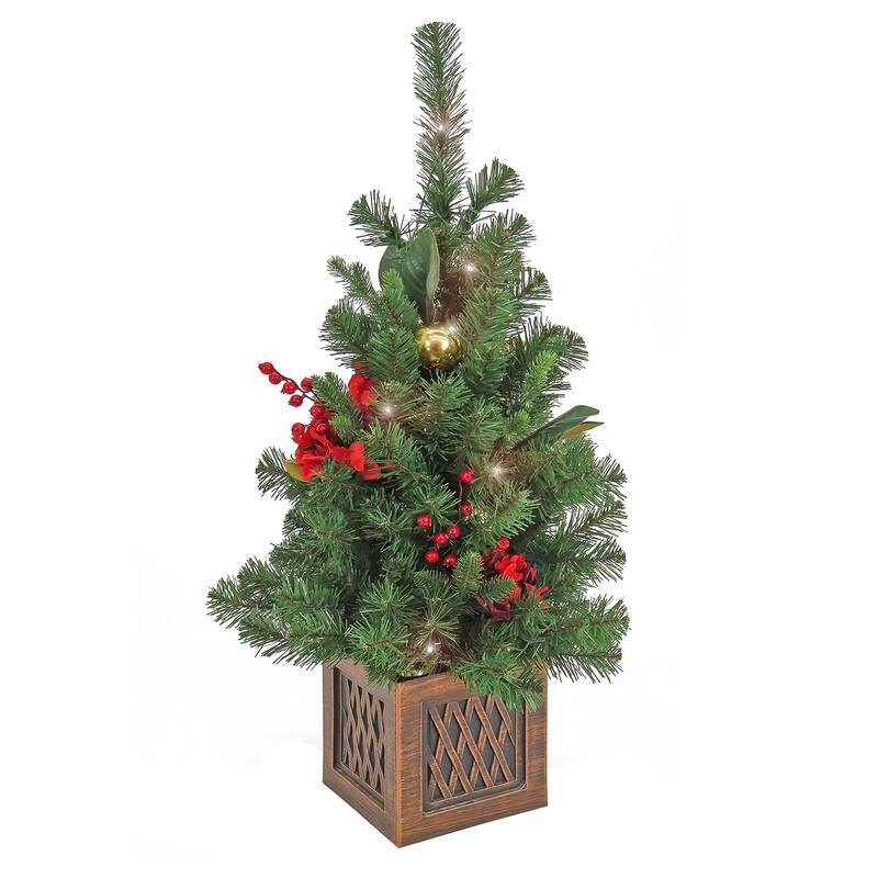 National Tree Company 36 in. Christmas Vienna Waltz Decorated Table Top Tree in Pot - 36 in