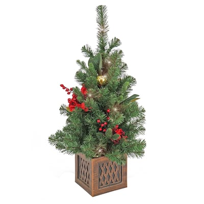 National Tree Company 36 in. Christmas Vienna Waltz Decorated Table Top Tree in Pot - 36 in