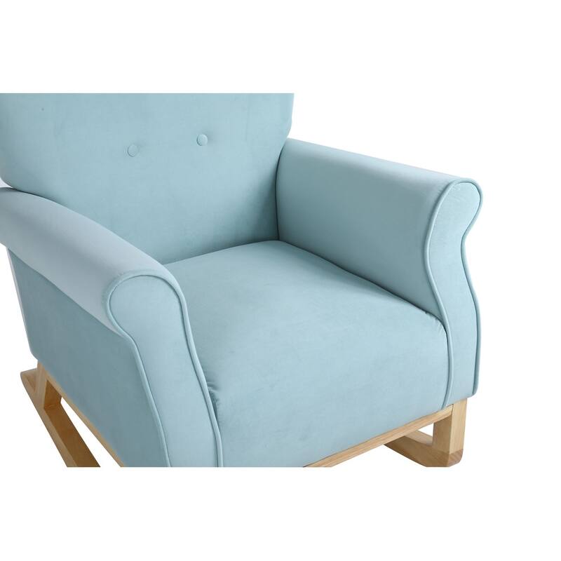 Modern Upholstered Rocking Chair for Playroom,Bedroom and Living Room