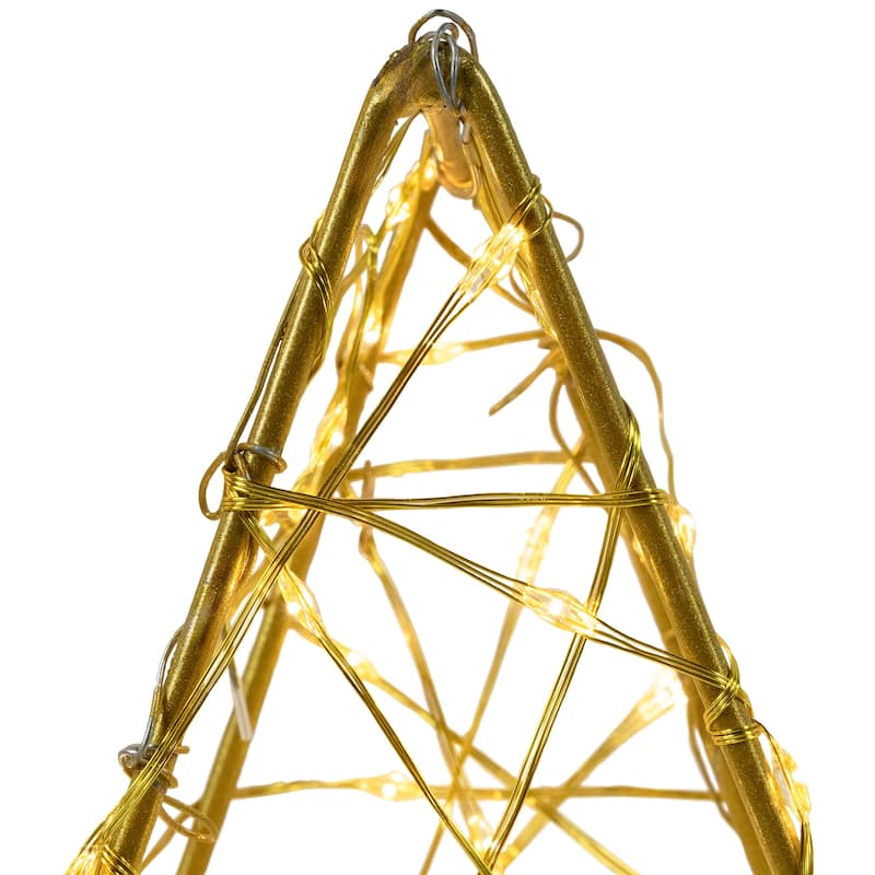 LED Lighted Stars Outdoor Christmas Decorations - 14" - Gold - Set of 3