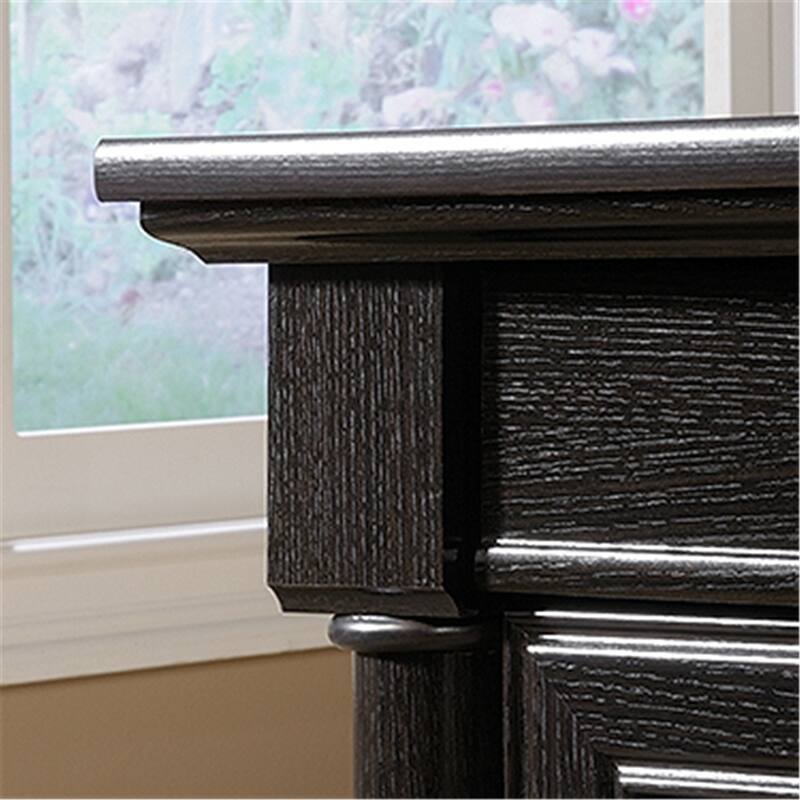 Executive Desk with 7 Drawers, Traditional Home Office Desk, Cord Management, Wind Oak Finish