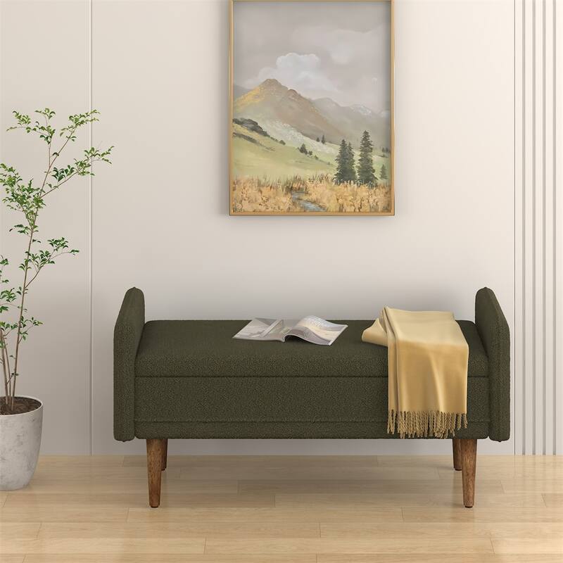 Teddy Velvet Storage Stool,With Storage Space,Suitable For Apartments