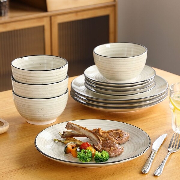 vancasso Bonbon Stoneware 12-Piece Timeless Classic Dinnerware Set