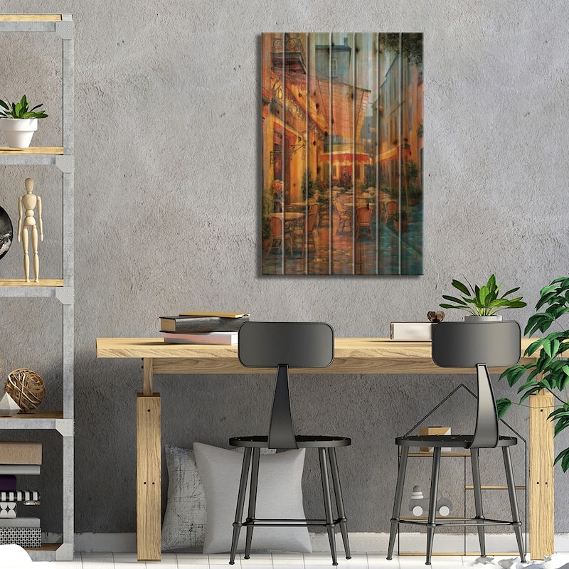 Café Van Gogh 2008, Arles France Print On Wood by Haixia Liu - Multi-Color