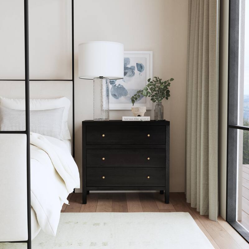 Nora 3-Drawer Wood Dresser - Antique Coffee