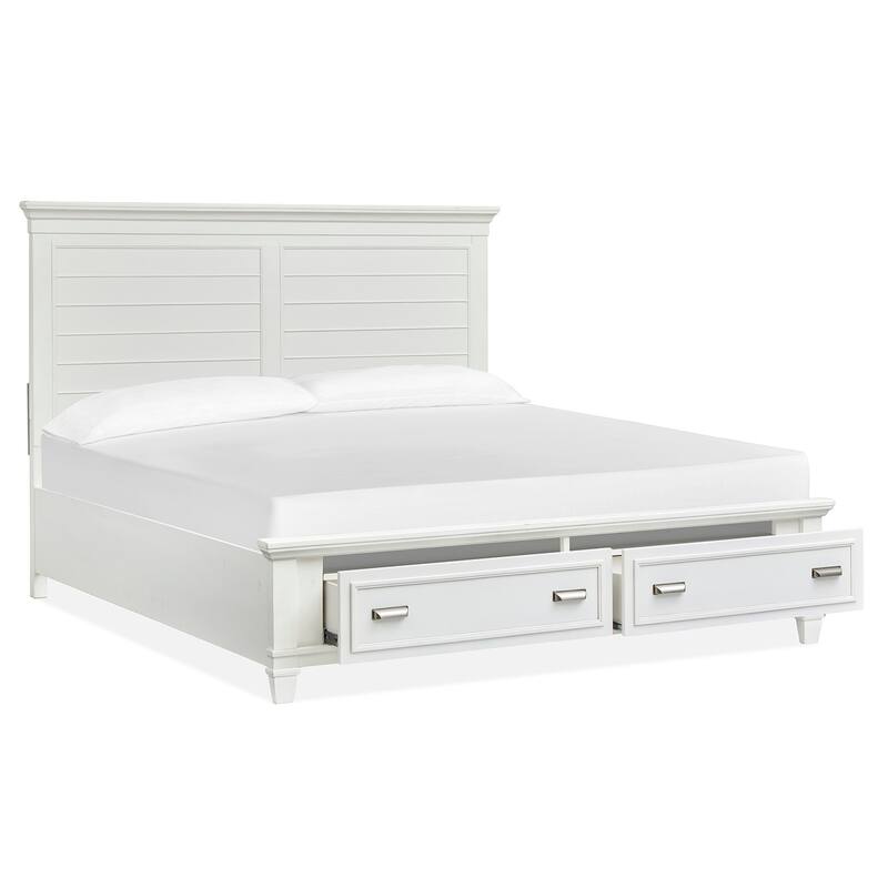 Magnussen Home Charleston White Dove Panel Storage Bed