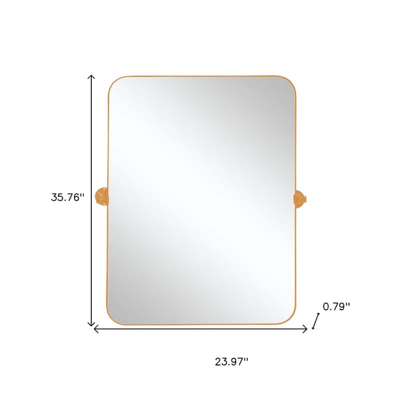 HomeRoots 36" Gold Metal Tilting Framed Accent Mirror - 23.97 in. x 35.76 in. x 0.79 in.