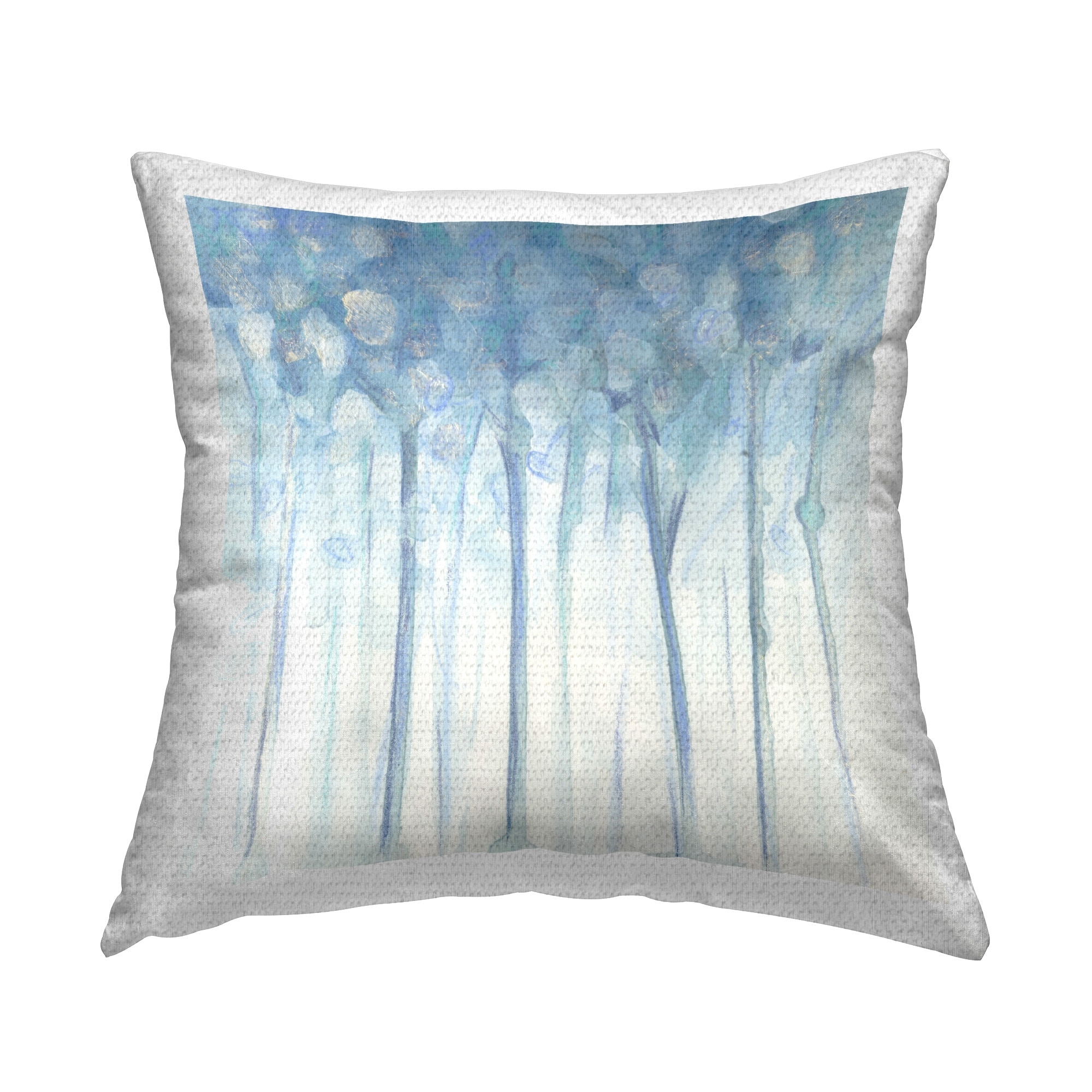 Stupell Blue Forest Abstract Printed Outdoor Throw Pillow Design by June Erica Vess