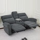 preview thumbnail 10 of 118, MCombo 64.6" Wall Hugger Power Loveseat Fabric Recliner Sofa with USB Ports Loveseat with Console - Dark Grey