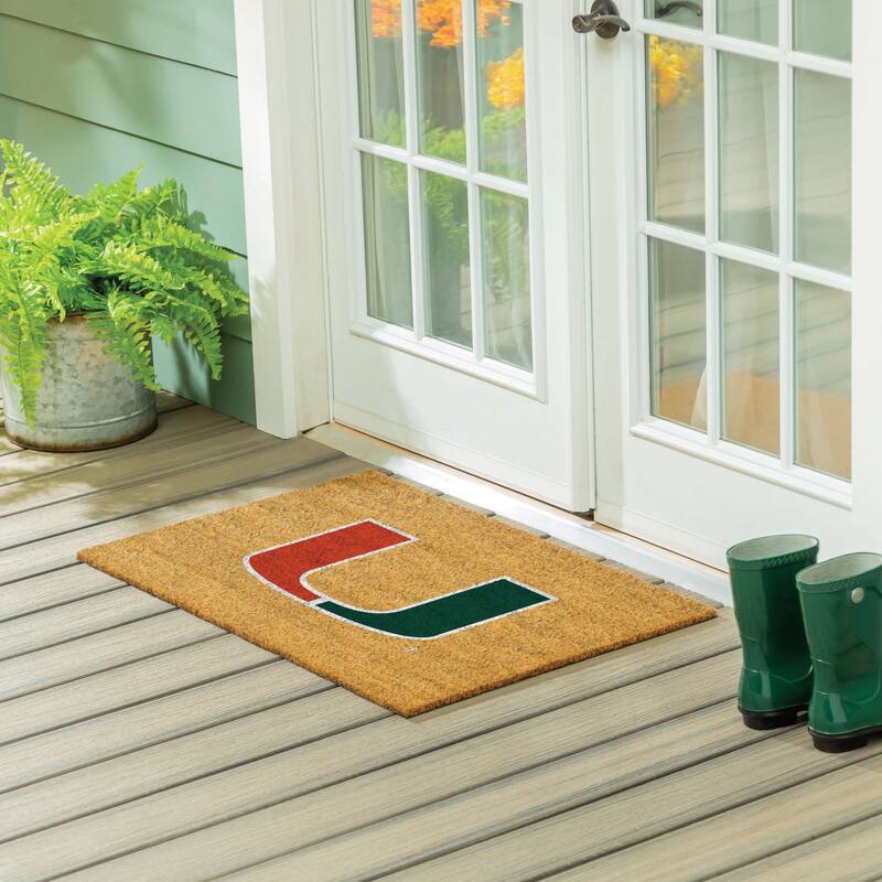 University of Miami Full Color Indoor/Outdoor Coir Mat - 36" x 24"
