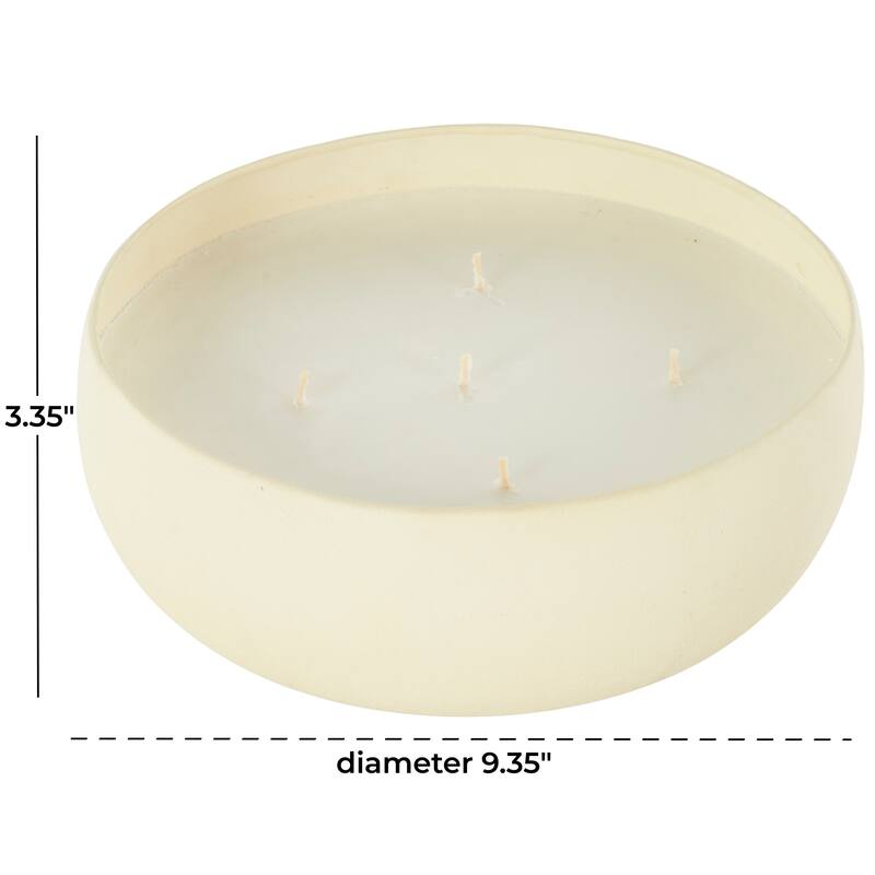 Beige, Black or Cream Metal Scented Textured 63oz 5 Wick Decorative Candle with White Wax