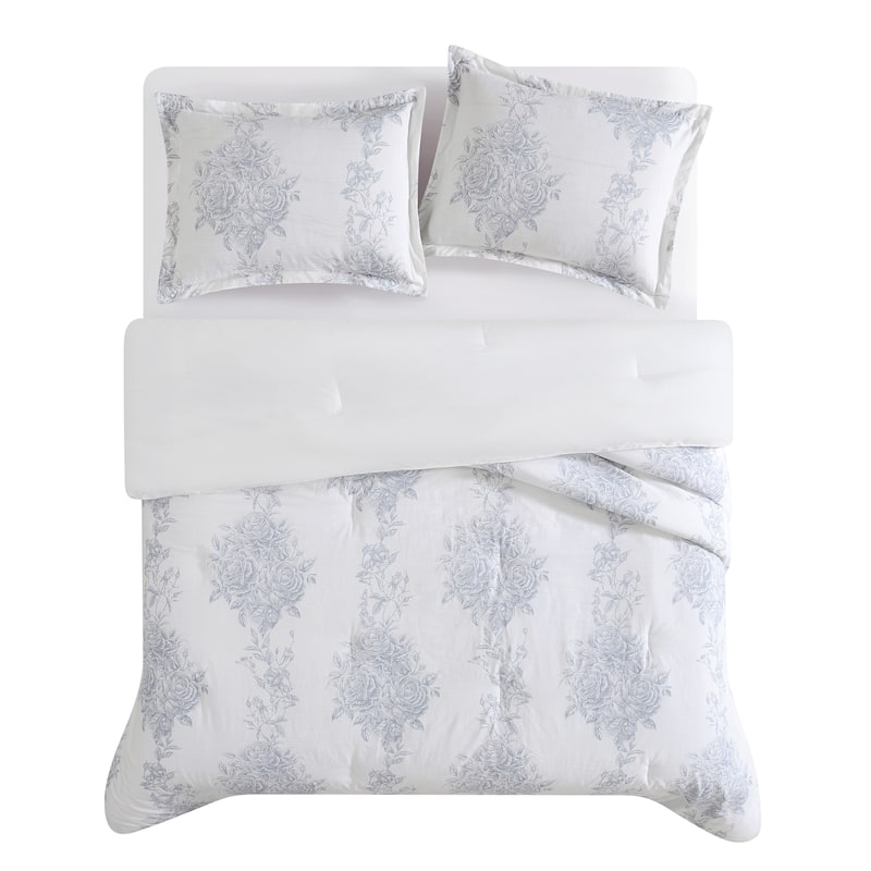 Shabby Chic Toile Bouquet Comforter Set