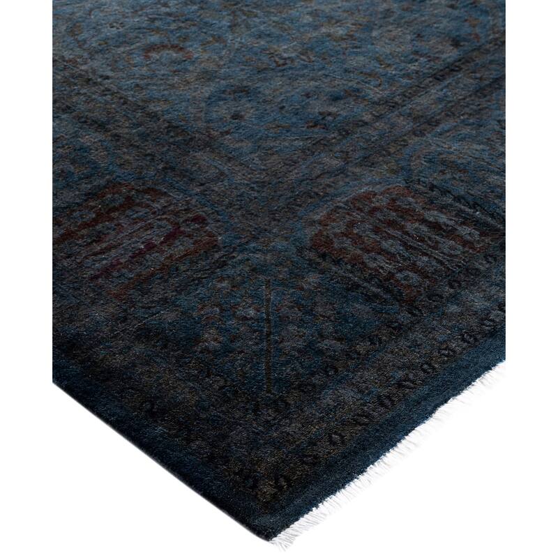 Overdyed One-of-a-Kind Hand-Knotted Area Rug - Black - 6' 1" x 8' 9"