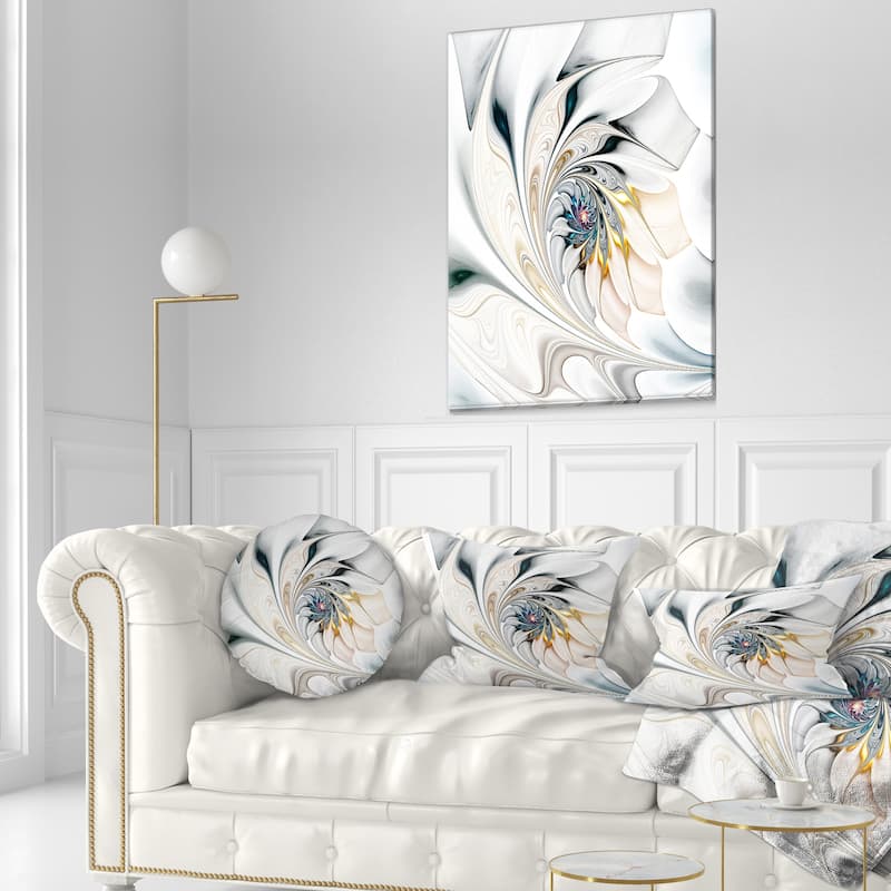Designart Stained Glass Floral Modern Throw Pillow
