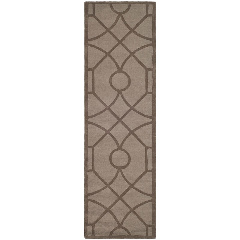 Martha Stewart by SAFAVIEH Fretwork Wool Rug - 2'3" x 8' Runner - Cavern