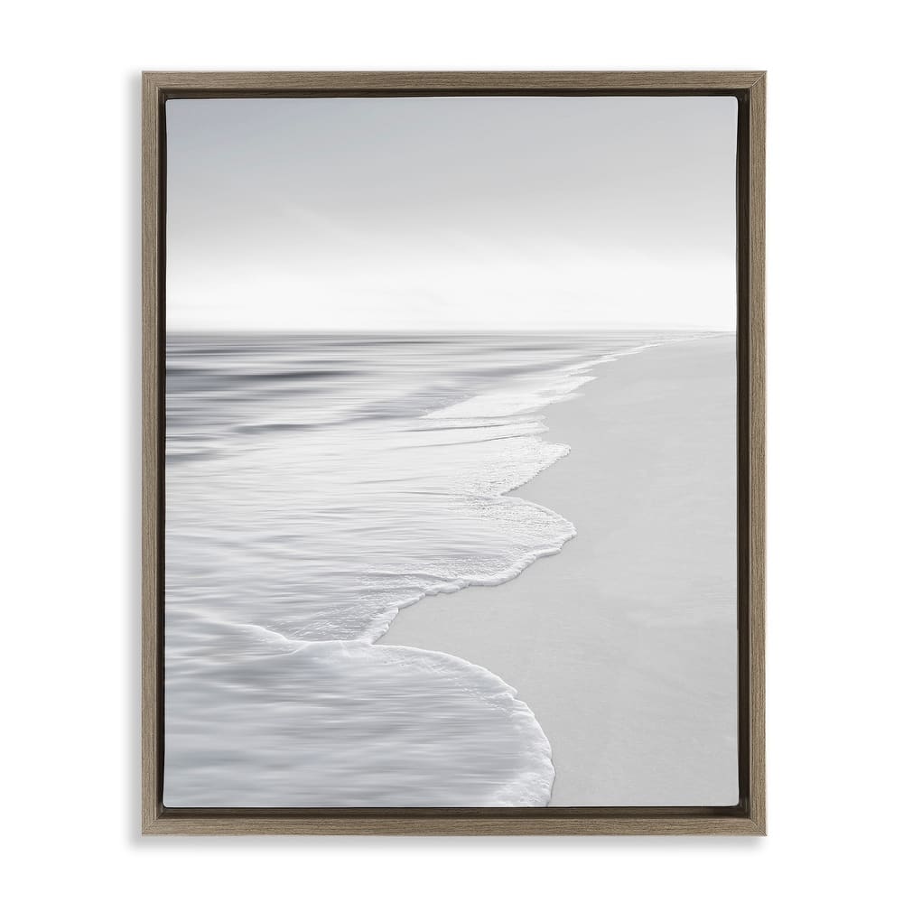 Stupell Foamy Beach Coast Framed Floater Canvas Wall Art Design By Maggie Olsen