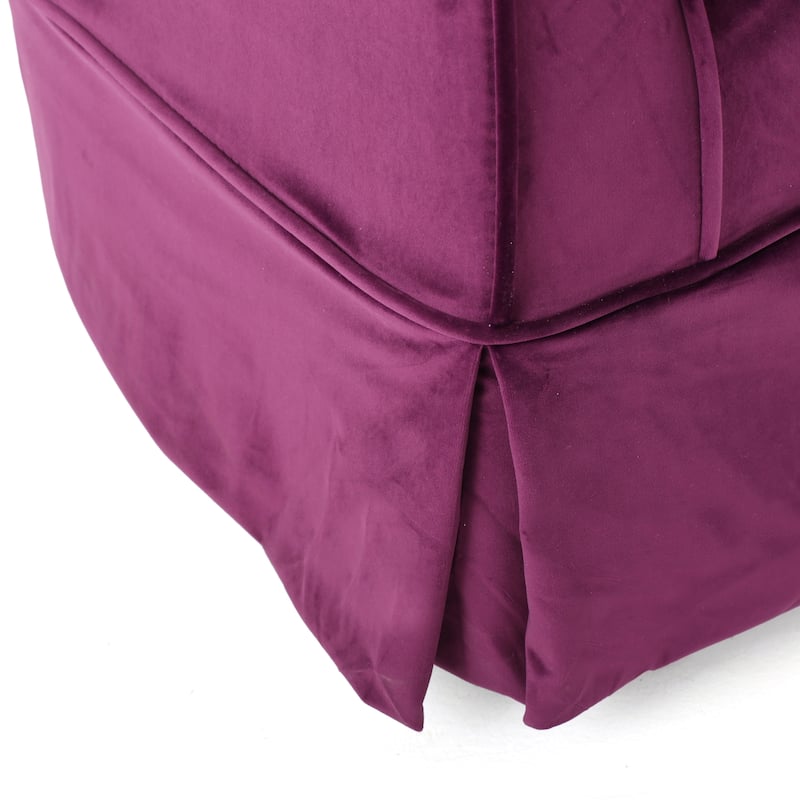Roomfitters Upholstered Swivel Chair with Loose Skirted Cover, Cozy Modern Accent Seating for Home Spaces, Fuchsia