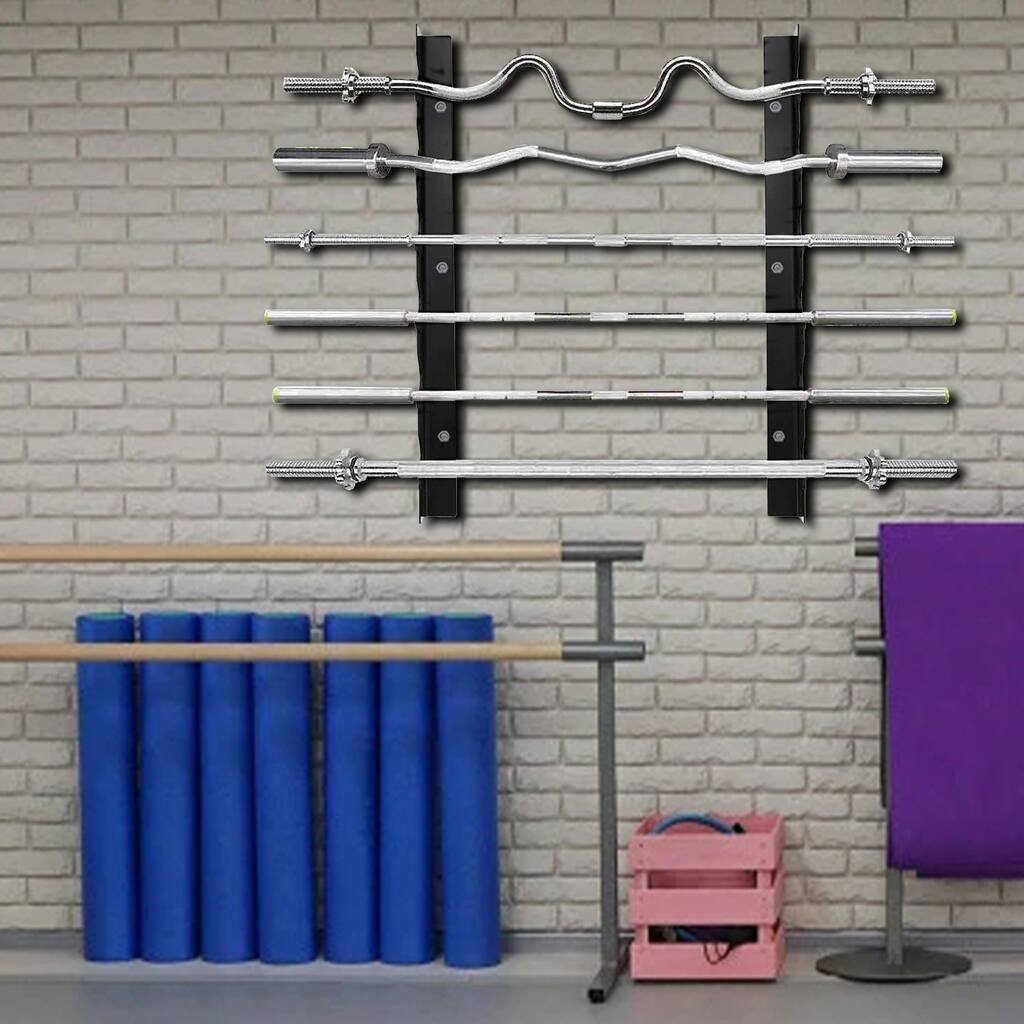 Wall-mounted Olympic Fixed Barbell Storage Rack Weightlifting Barbell Rack on Concreat Wall Use