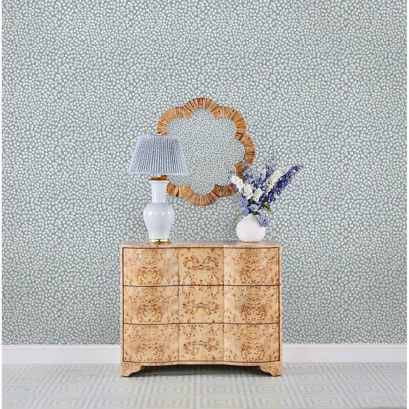 Society Social Sea Fern Slate Blue Peel and Stick Wallpaper