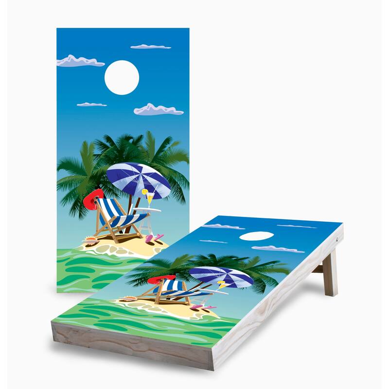 Small Island Corn Hole Board Set with Carry Case - 16 Years and Up