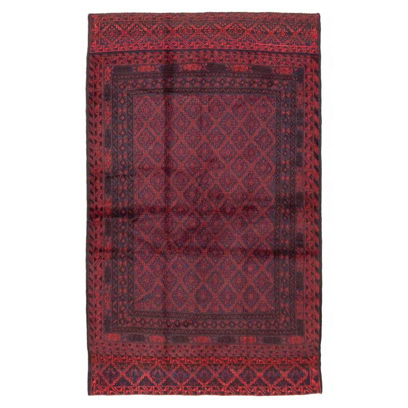 Teimani Red Rug 3'10" x 6'5" - 3'10 x 6'5 - Red - 3'10 x 6'5