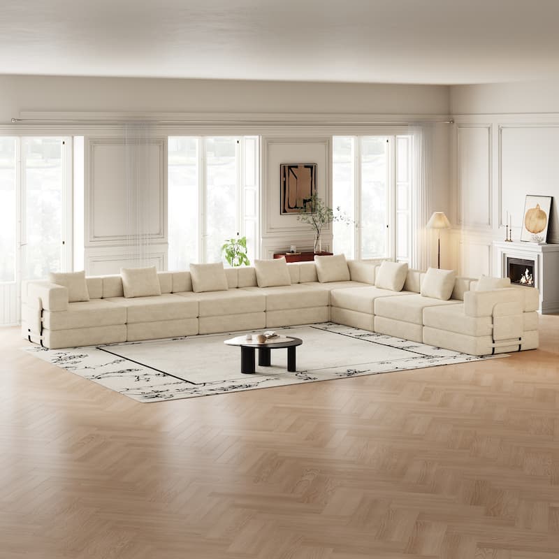 Oversized Corduroy Modular Splicing Sectional Sofa, Freely Combined