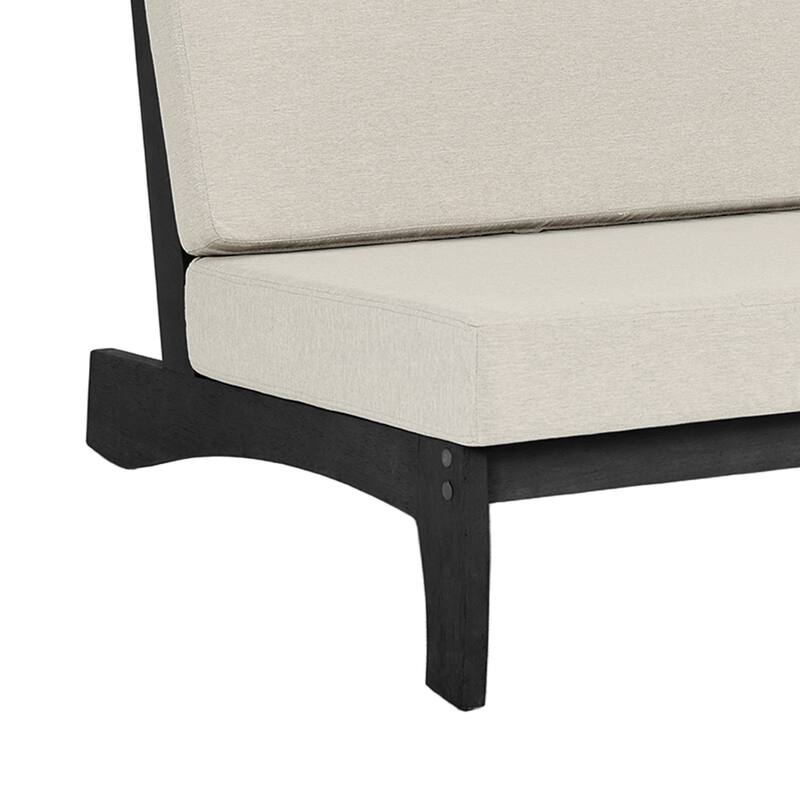 3 Seat Wood 64" W Cushioned Outdoor Patio Sofa with Coffee Table