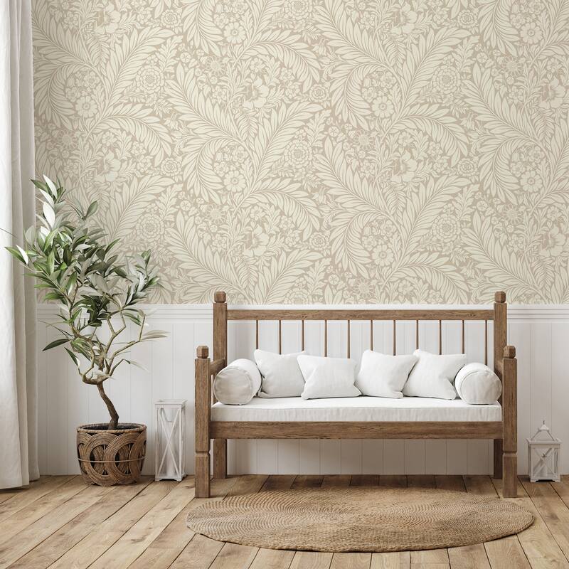 Belgravia Decor Florence Neutral Leaf Wallpaper
