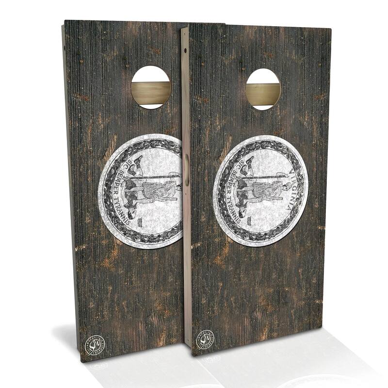 Virginia Flag Rustic Outdoor Cornhole Board Set - Backyard 2x4 - NO Accessories