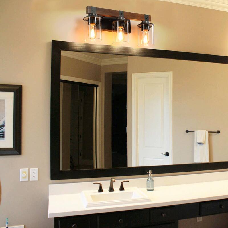 Rustic Farmhouse Bathroom Vanity Light Fixture with 3/4/5/6 Lights