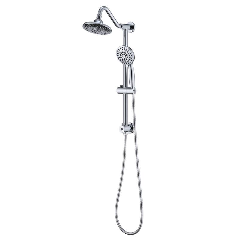YASINU 6 Inch Rain Showerhead With 6 Sprayer Handheld Rain Shower System - Chrome/Clear not include valve