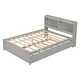 preview thumbnail 14 of 14, Full Size Solid Wood Platform Bed with Twin Trundle and Headboard Storage