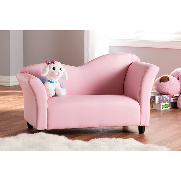 Shop Felice Pink Faux Leather Kids 2-Seater Loveseat - Free Shipping Today - Overstock - 27964249