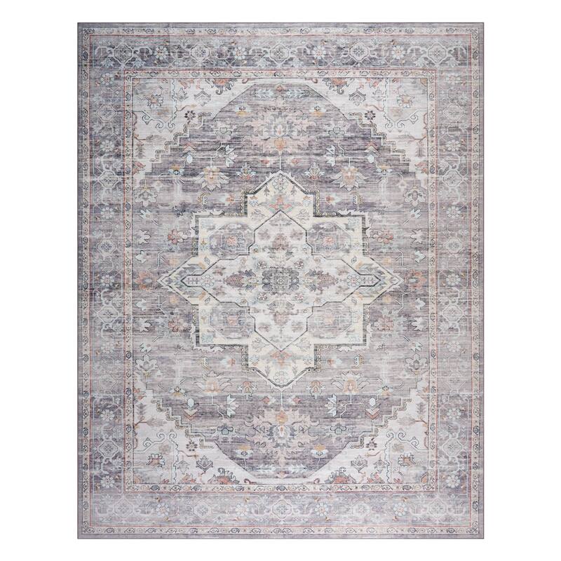 Licensed HGTV Everyday Chic Soft Flannel Zero Pile Printed Non-Slip Washable Indoor Area Rug